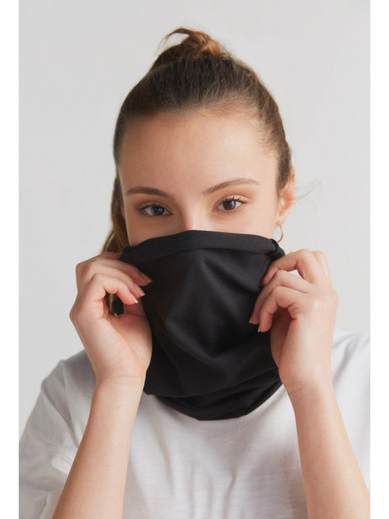 Leela Cotton 9625-021 | Unisex Schlauchschal - Schwarz