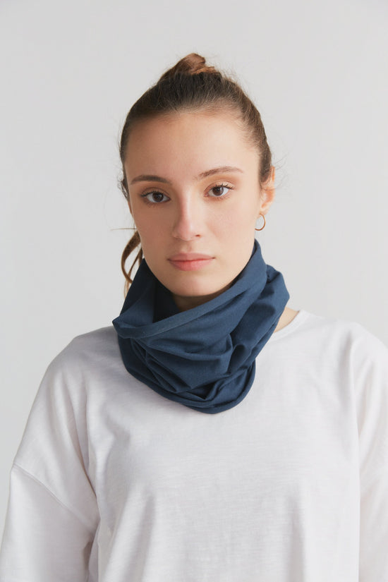 Leela Cotton 9625-048 | Unisex Schlauchschal - Navy