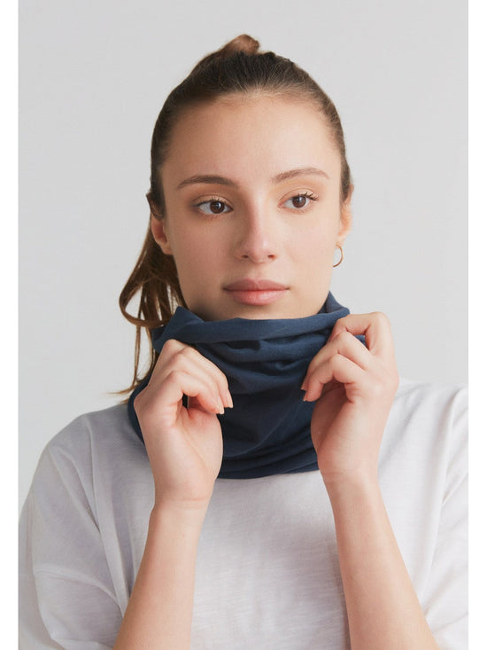 Leela Cotton 9625-048 | Unisex Schlauchschal - Navy