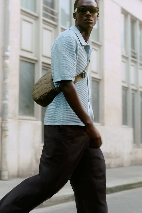 HM BAUMWOLLHOSE MIT WEITEM BEIN UND ELASTISCHEM BUND