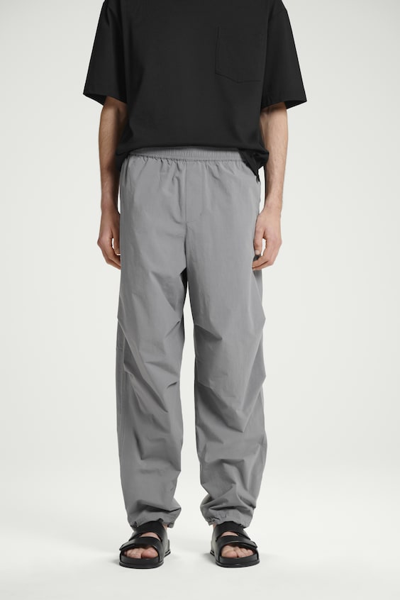 HM BAUMWOLLHOSE MIT WEITEM BEIN UND ELASTISCHEM BUND