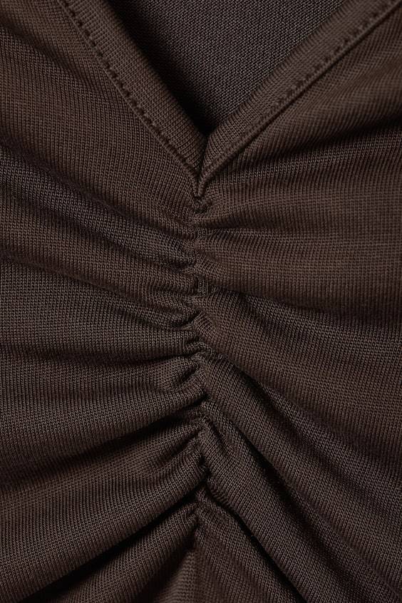 HM Gerüschtes, Langärmliges Oberteil Mit V-Ausschnitt