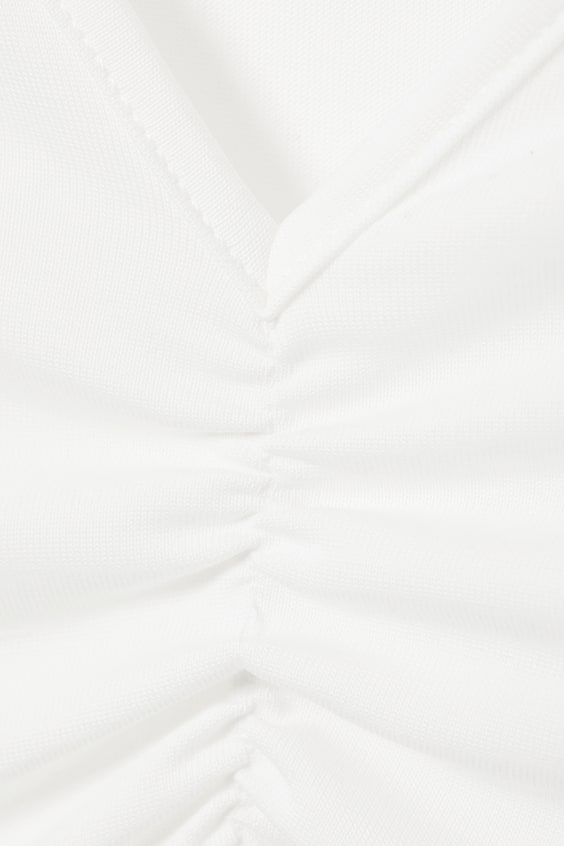 HM Gerüschtes, Langärmliges Oberteil Mit V-Ausschnitt