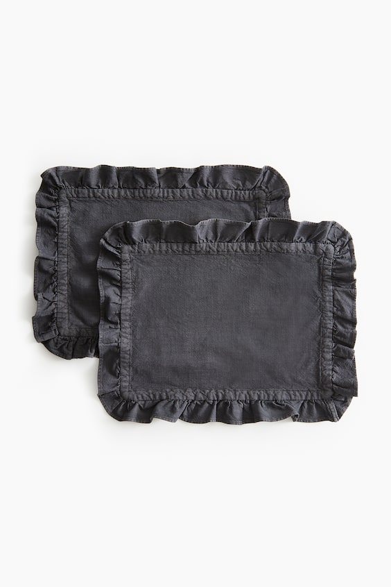 HM 2-pack Frill-trimmed Place Mats