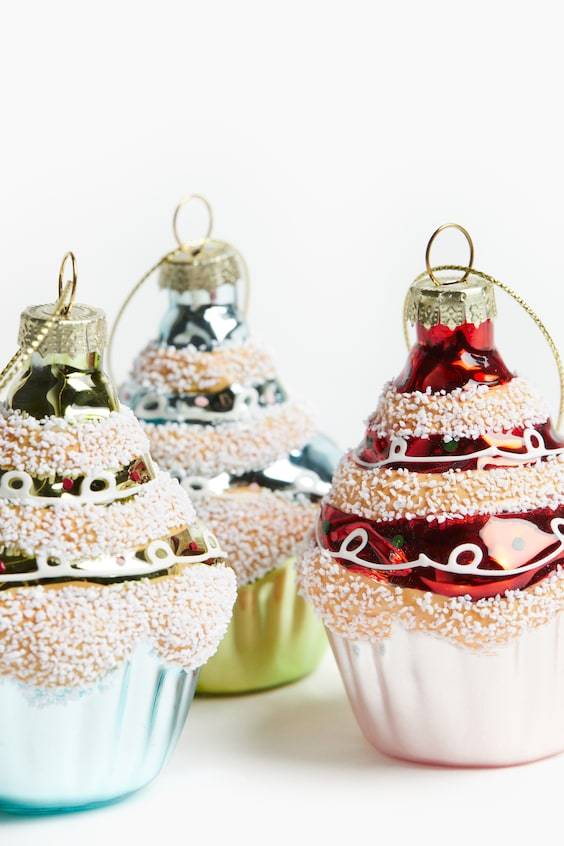 HM 3er-Pack Cupcake-Weihnachtsschmuck