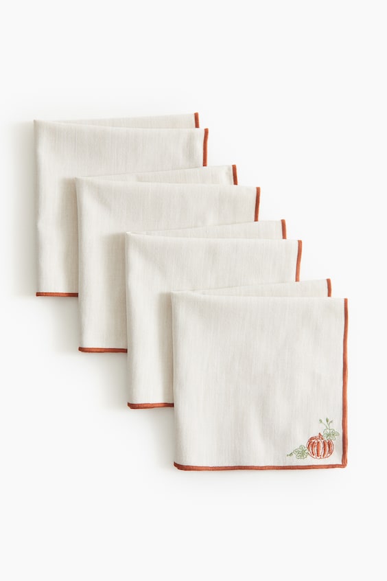 HM 4er-Pack Bestickte Servietten