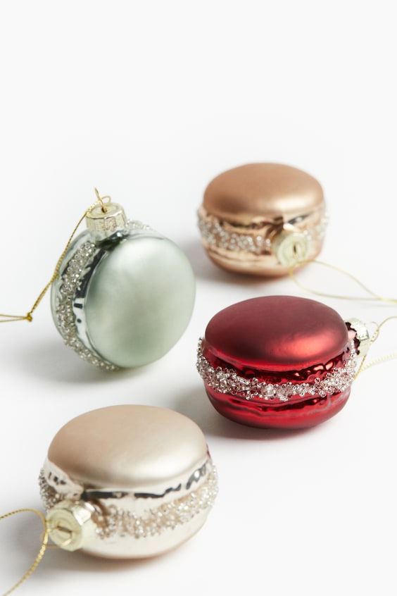 HM 4er-Pack Macarons-Weihnachtsschmuck
