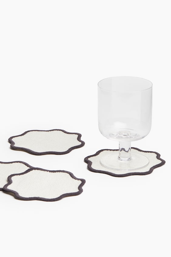 HM 4er-Pack Untersetzer Mit Gewelltem Rand