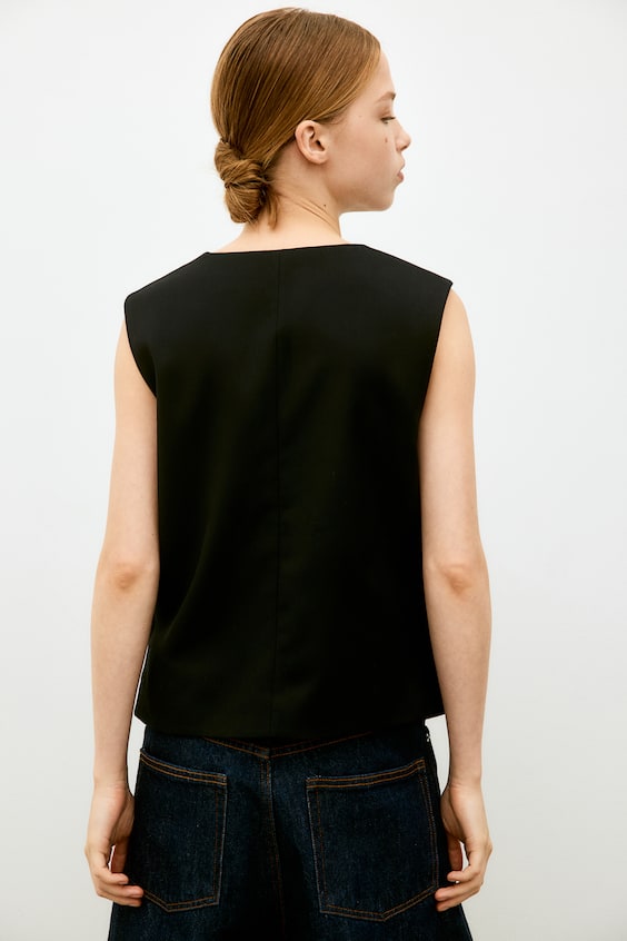 HM Anzugweste Aus Twill