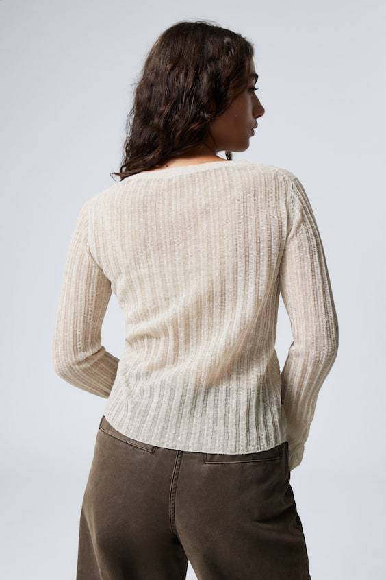 HM Asymmetrischer Cardigan Aus Leinenmischung