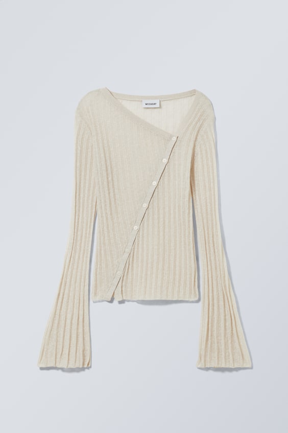 HM Asymmetrischer Cardigan Aus Leinenmischung