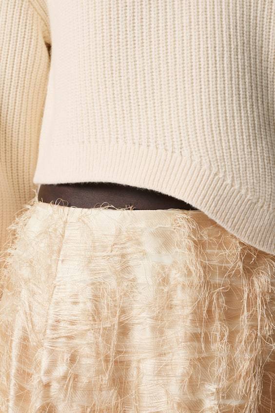 HM Asymmetrischer Rippstrickpullover