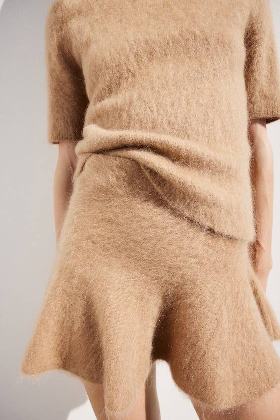 HM Ausgestellter Rock Aus Mohairmix