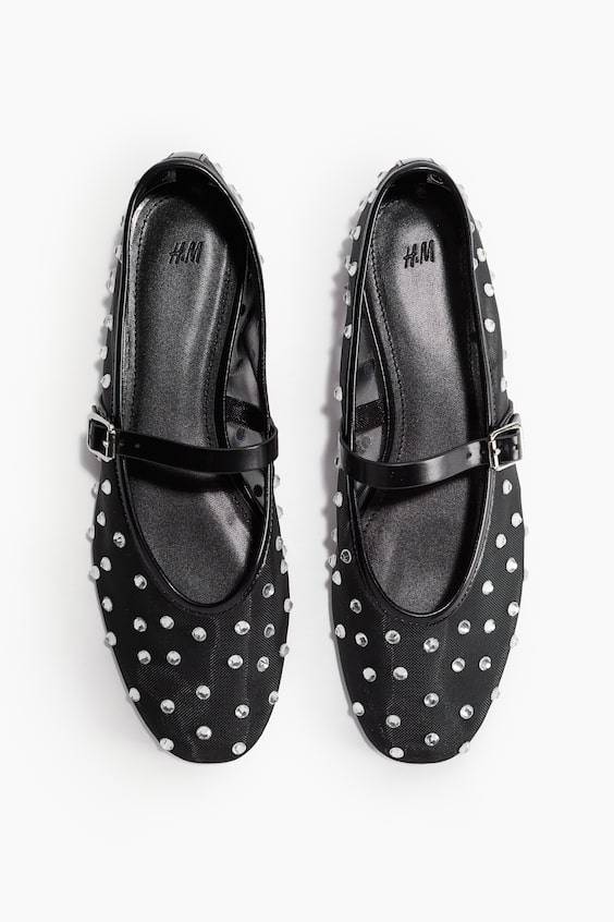 HM Ballerinas Mit Strasssteinen