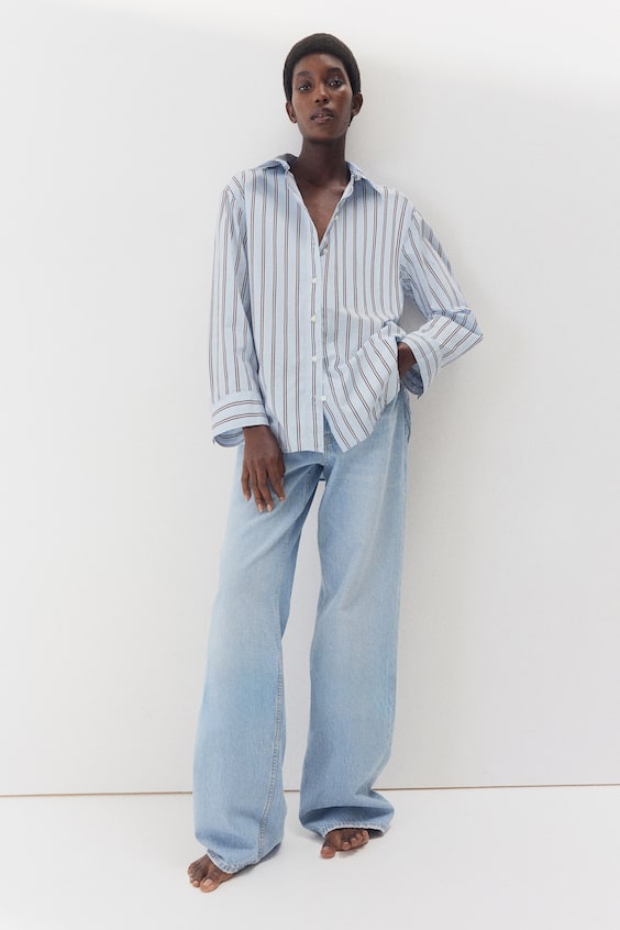 HM Baumwollbluse In Loose Fit