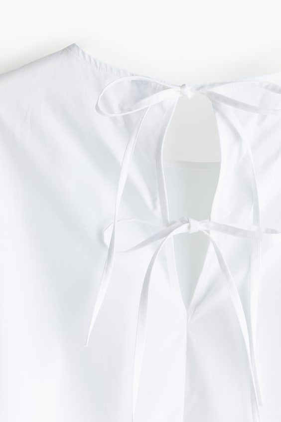 HM Baumwollbluse Mit Bindedetail