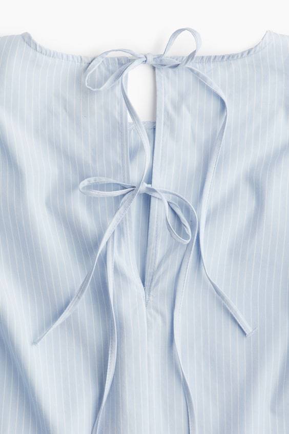 HM Baumwollbluse Mit Bindedetail