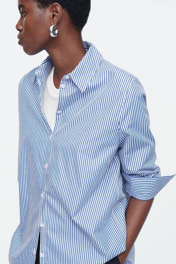 HM BAUMWOLLHEMD MIT ABGERUNDETEM SAUM