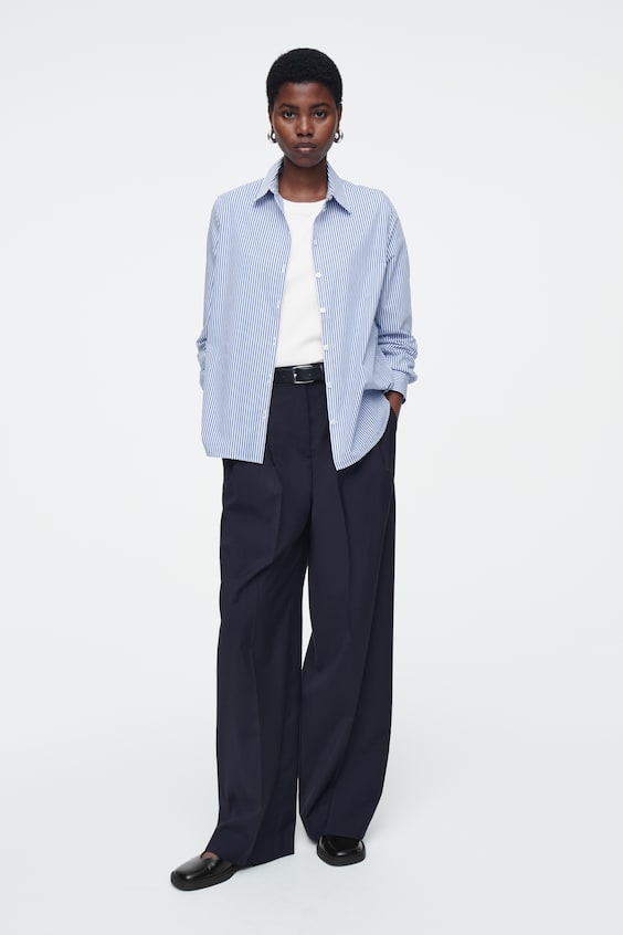 HM BAUMWOLLHEMD MIT ABGERUNDETEM SAUM