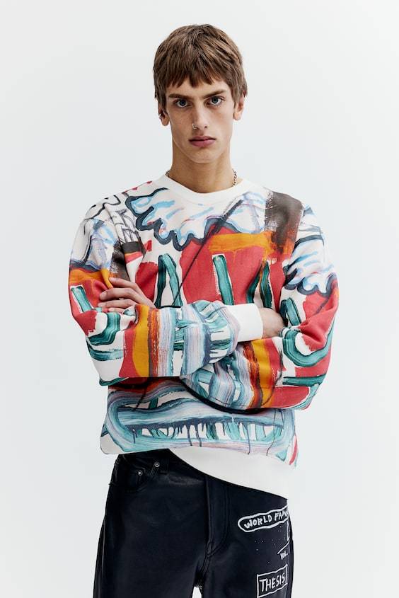 HM Baumwollsweatshirt in Oversized Fit