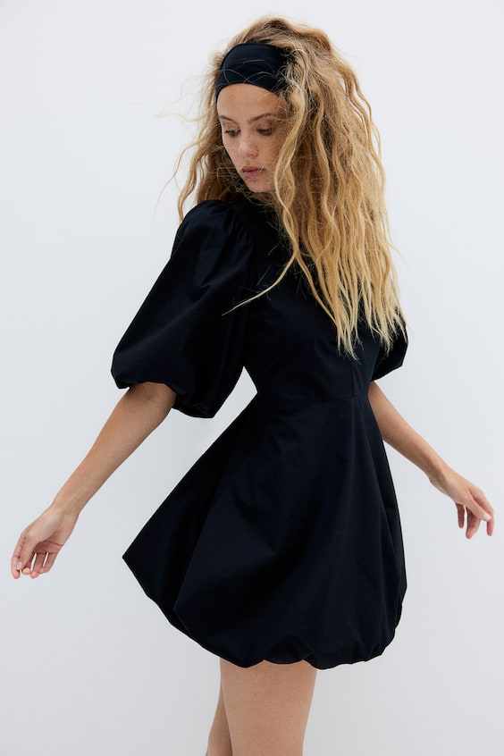 HM Bauschiges Kleid Mit Bindebändern