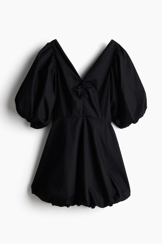 HM Bauschiges Kleid Mit Bindebändern