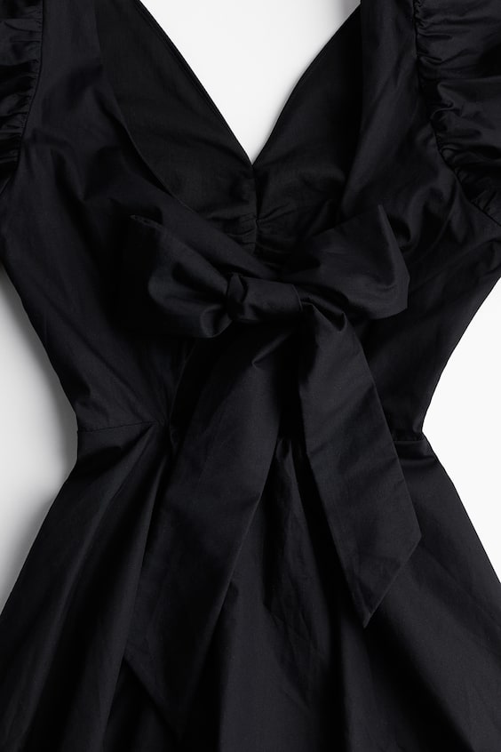 HM Bauschiges Kleid Mit Bindebändern