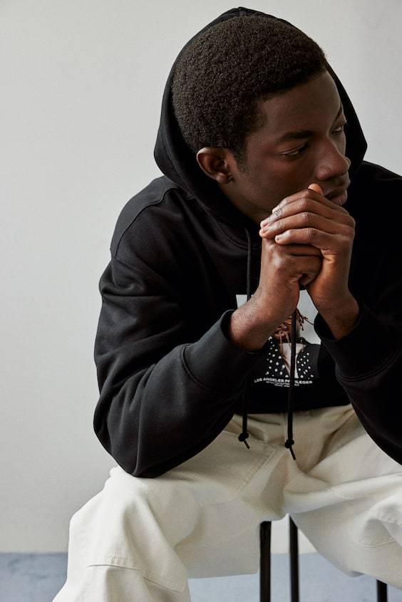 HM Bedruckter Hoodie In Oversized Fit