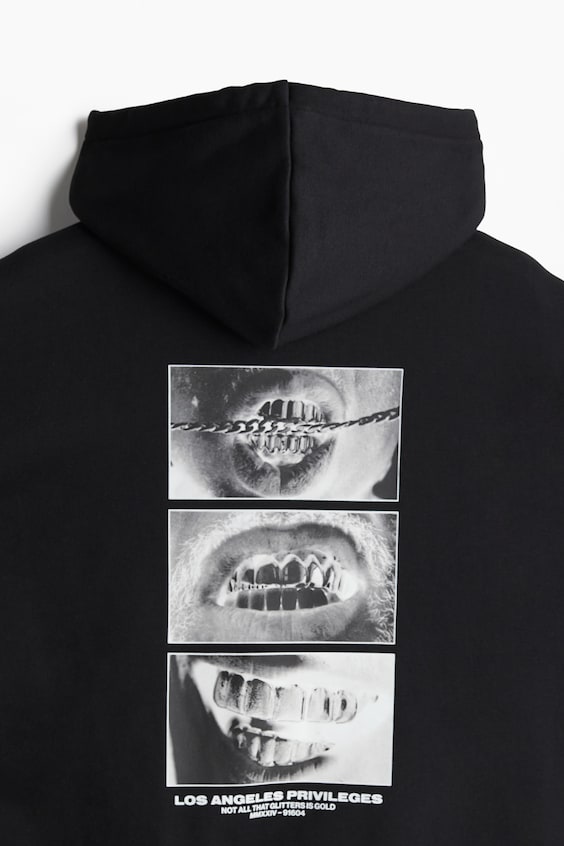 HM Bedruckter Hoodie In Oversized Fit