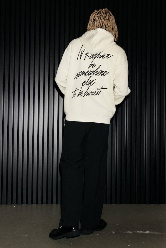 HM Bedruckter Hoodie In Oversized Fit