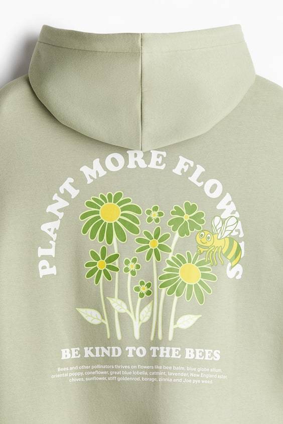 HM Bedruckter Hoodie In Oversized Fit