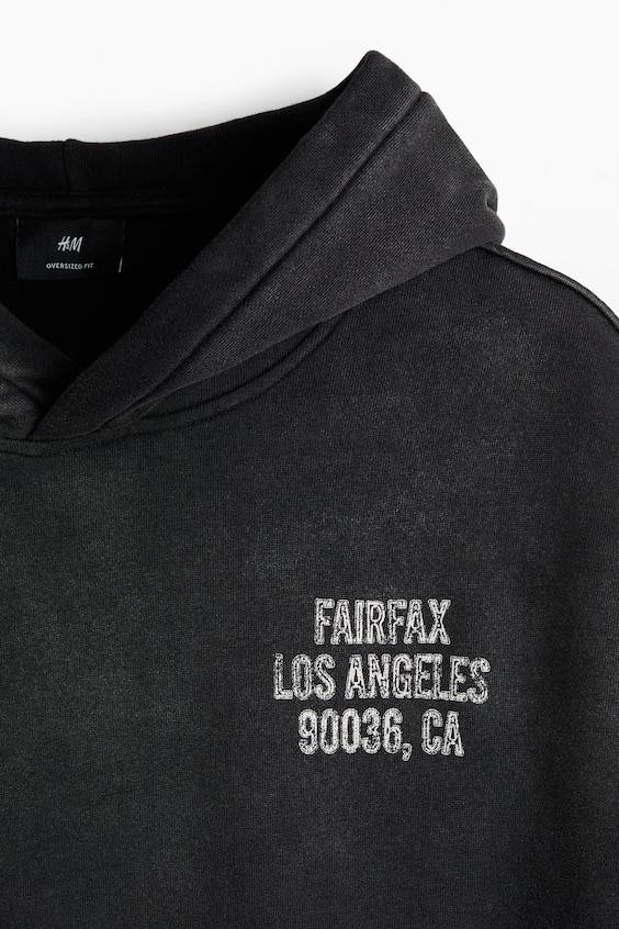 HM Bedruckter Hoodie In Oversized Fit