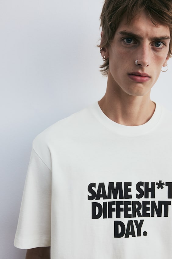 HM Bedrucktes T-Shirt In Loose Fit