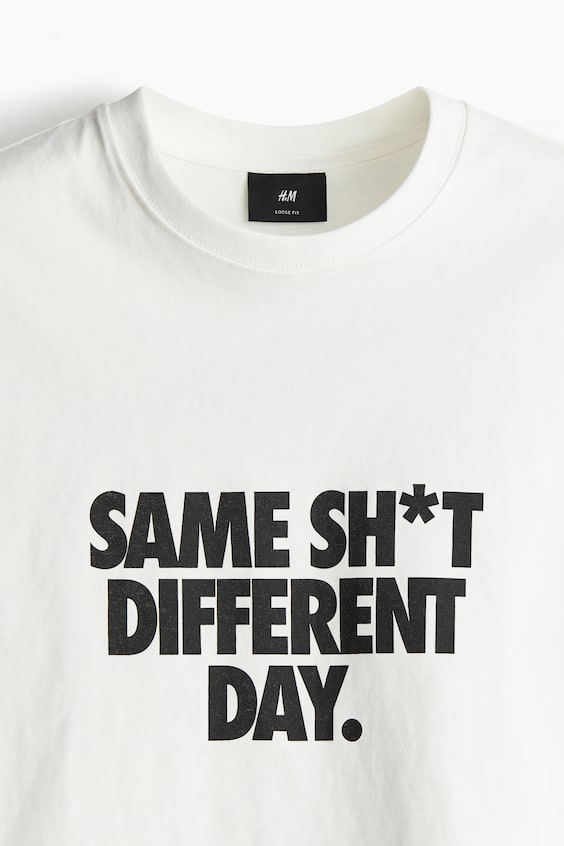 HM Bedrucktes T-Shirt In Loose Fit