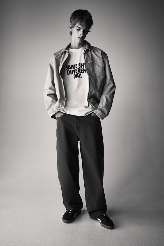 HM Bedrucktes T-Shirt in Loose Fit