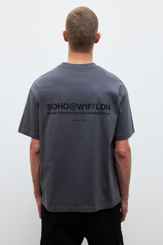 HM Bedrucktes T-Shirt In Loose Fit