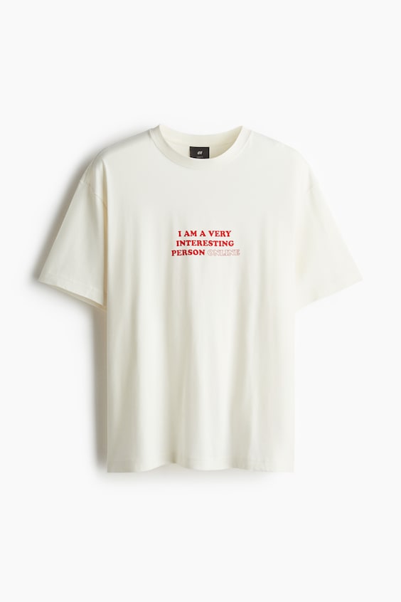HM Bedrucktes T-Shirt In Loose Fit