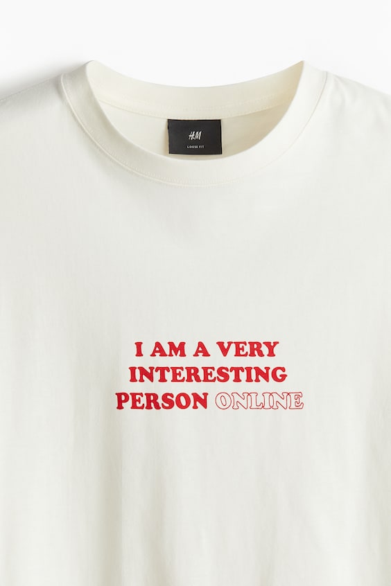 HM Bedrucktes T-Shirt In Loose Fit