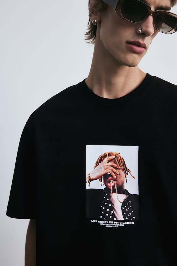 HM Bedrucktes T-Shirt In Loose Fit