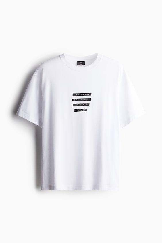 HM Bedrucktes T-Shirt In Loose Fit