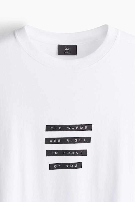 HM Bedrucktes T-Shirt In Loose Fit