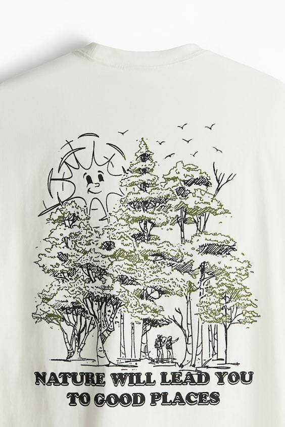 HM Bedrucktes T-Shirt In Loose Fit