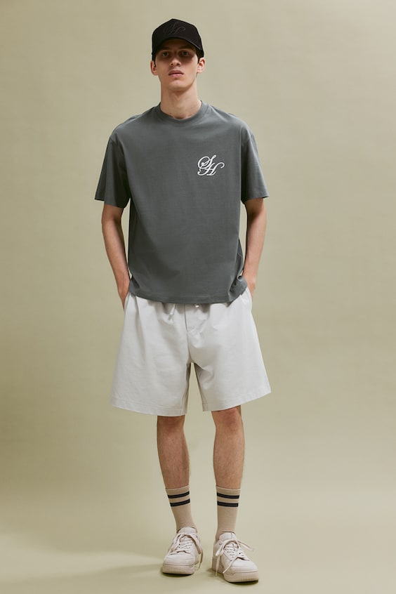 HM Bedrucktes T-Shirt in Loose Fit