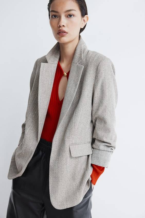 HM Blazer mit gerafften Ärmeln