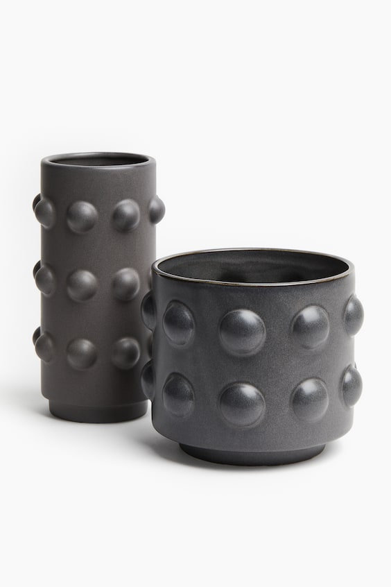 HM Blumentopf Aus Steingut Mit Reaktiver Glasur