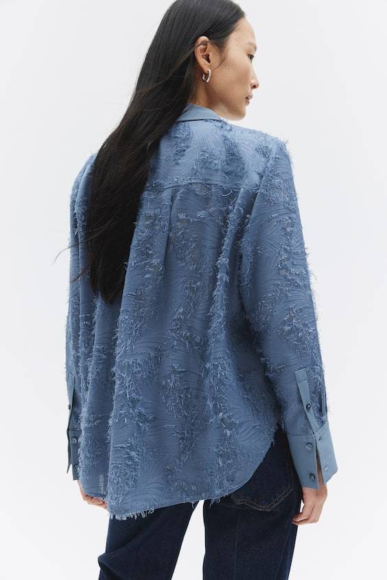 HM Bluse Aus Strukturstoff