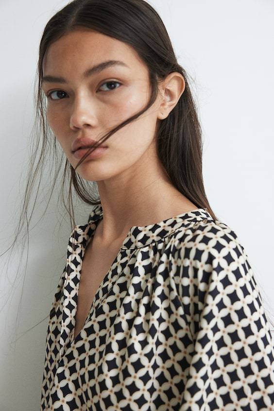 HM Bluse Mit Ballonärmeln