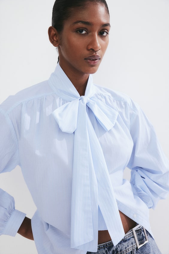 HM Bluse Mit Bindebändern