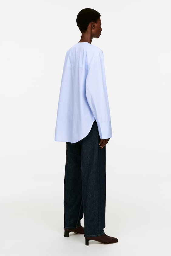 HM Bluse Mit Latzeinsatz Aus Baumwolle