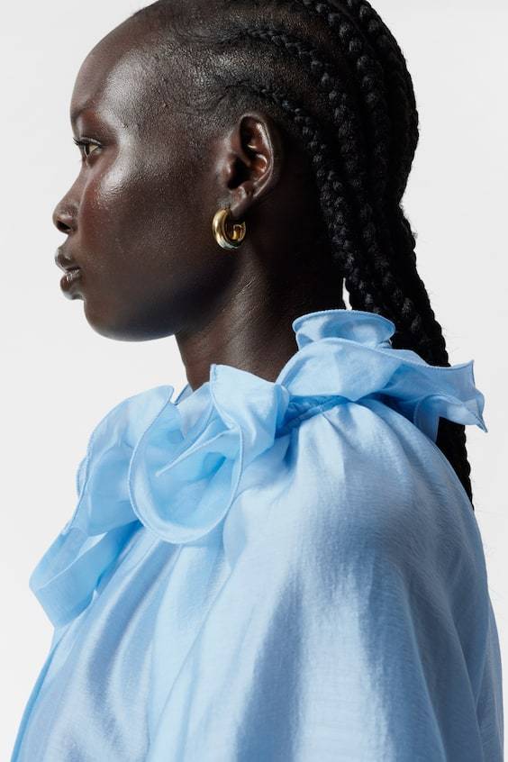 HM Bluse Mit Raffungen Und Bindedetail